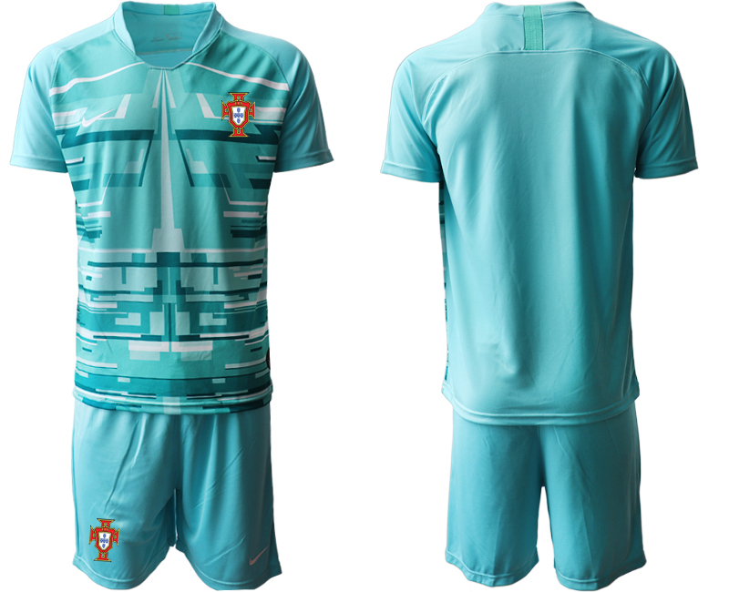 Men 2021 European Cup Portugal blue goalkeeper Soccer Jerseys